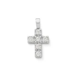 Petite Latin Cross Pendant With Diamonds