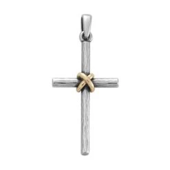 Forged Cross Pendant With Gold Wrap