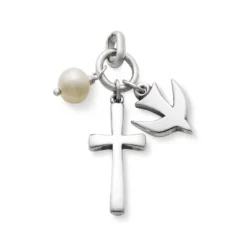 Faithful Spirit Cross Pendant With Cultured Pearl