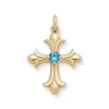 Fleuree Cross Pendant With Blue Topaz
